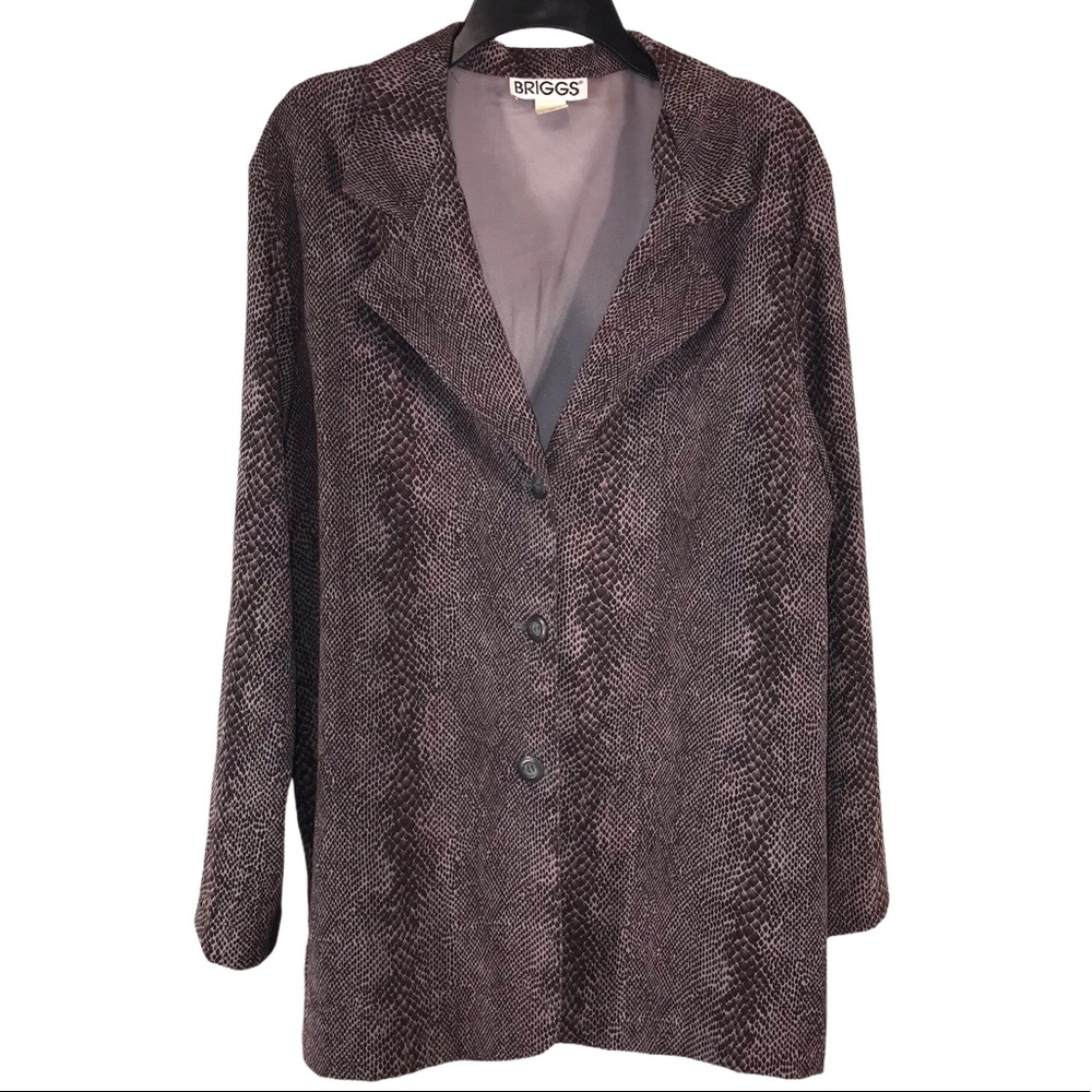 Vintage Snake Print Blazer, Made in USA, Size 1X - Picture 1 of 10